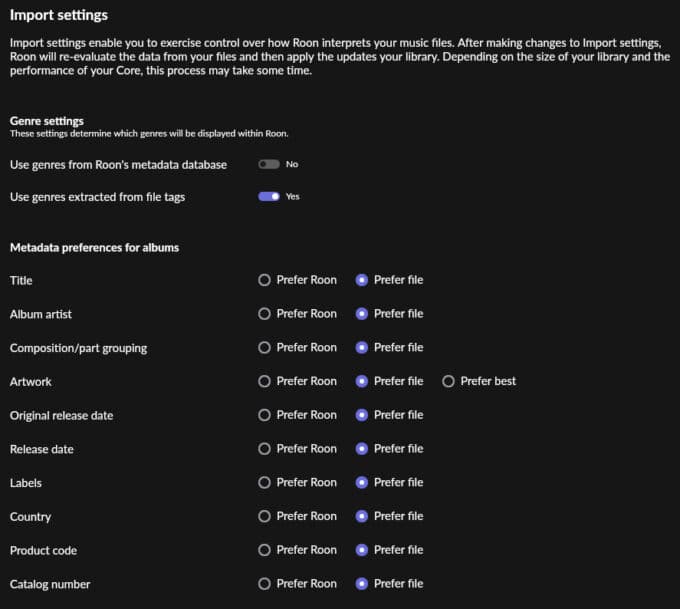 Import Ssettings