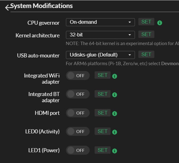 System Modifications